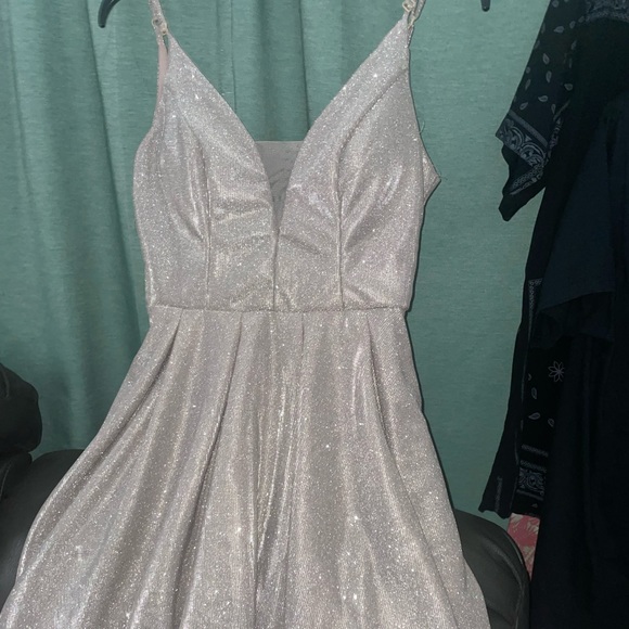 Macys - Juniors’ glitter mesh skater dress - Picture 3 of 7